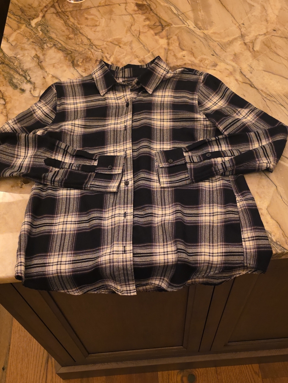 Banana Republic Factory Boyfriend Fit Plaid Shirt Smalla